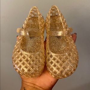 Gold glitter sandals - toddlers size 7